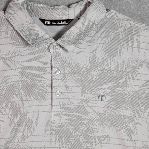 Travis Mathew Golf Polo Shirt 2XL Performance Stretch Floral Striped - Picture 2 of 10